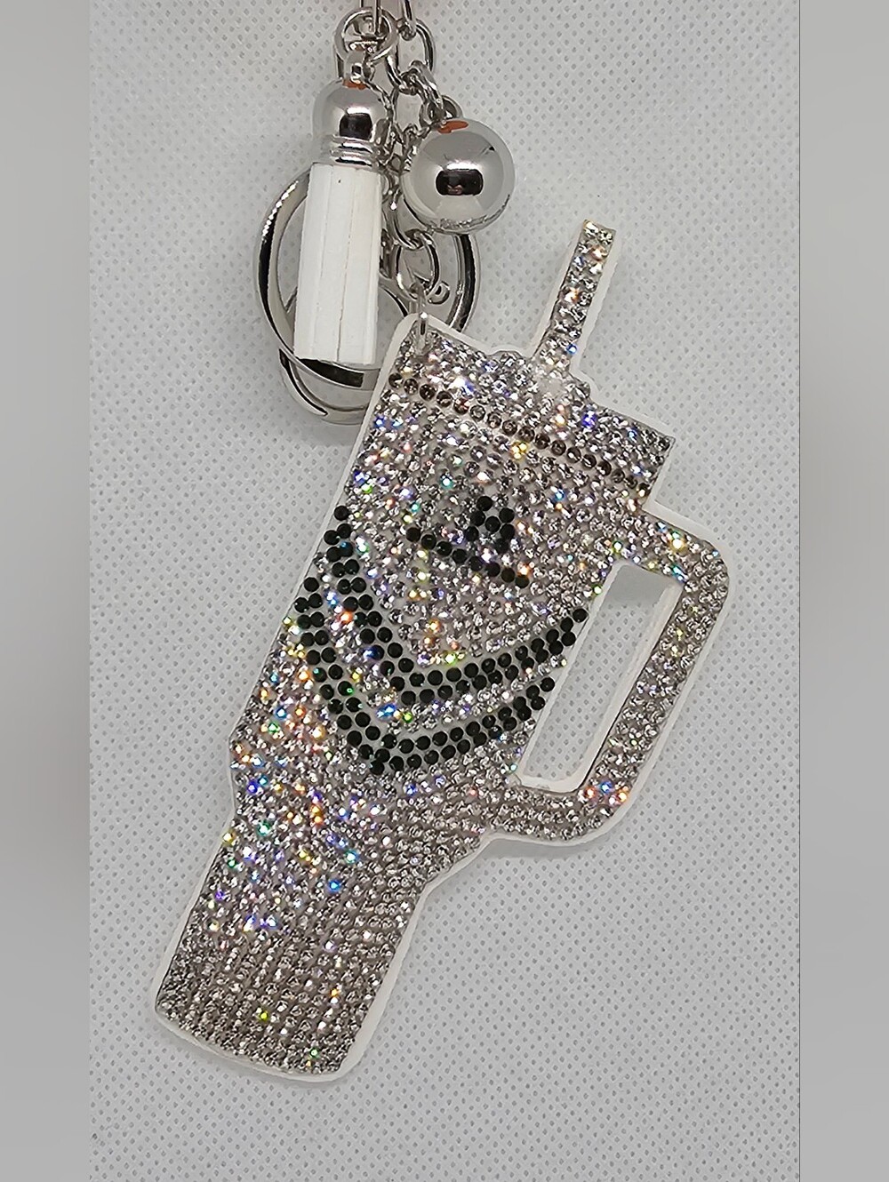 Crystal Bling Silver Stanley Tumbler Bag Charm